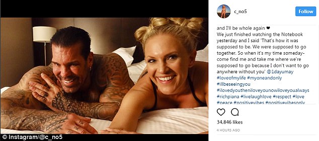 Chanel Jansen, the girlfriend of celebrity bodybuilding champion Rich Piana, has paid tribute to him following his death on Friday, sharing a photo of them lying in bed with the caption: 