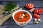 Суп из жаренных с чесноком томатов